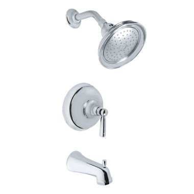 Click here to see Kohler TS10582-4-CP Kohler Bancroft Rite-Temp Tub/Shower Trim, Lever Handle, Slip-Fit Spout, 2.5 GPM, Single-Function, Polished Chrome - K-TS10582-4-CP
