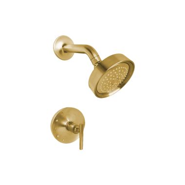 Click here to see Kohler TS14422-4-BV Kohler Purist Rite-Temp Round Single-Handle Shower Faucet with 2.5 GPM Shower Head, Lever Handle, Less Valve, Brushed Bronze - K-TS14422-4-BV