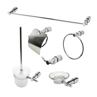 Click here to see Alfi AB9508-PC ALFI 6-Piece Bathroom Accessory Set w/ Toilet Brush and Holder, 25