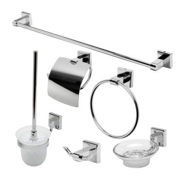 Click here to see Alfi AB9509-PC ALFI 6-Piece Bathroom Accessory Set w/ Toilet Brush and Holder, 23-5/8
