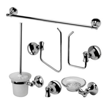 Click here to see Alfi AB9521-PC ALFI 6-Piece Bathroom Accessory Set w/ Toilet Brush and Holder, 21-1/4