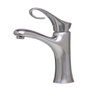 Click here to see Alfi AB1295-BN Alfi 7” Deck Mounted Single-Lever Handle Curled Bathroom Faucet, Brushed Nickel, 1.5 GPM - AB1295-BN