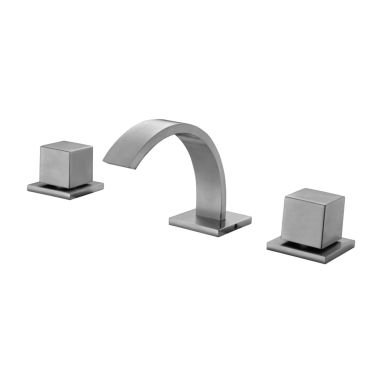 Click here to see Alfi AB1326-BN Alfi 4” Deck Mount Widespread Lavatory Faucet with Two Door Knob Handle, Brushed Nickel - AB1326-BN
