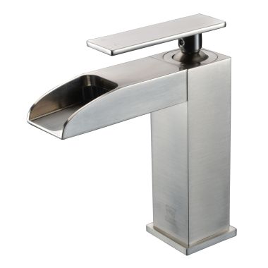 Click here to see Alfi AB1598-BN ALFI Single-Handle Bathroom Faucet, Waterfall Spout, Deckmount, Brushed Nickel - AB1598-BN
