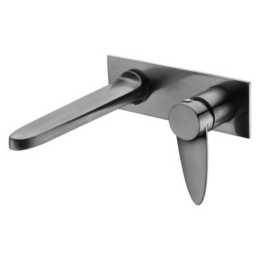 Click here to see Alfi AB1772-BN ALFI Wall Mounted Modern Bathroom Faucet, with Single Lever Handle, Hot and Cold, Brushed Nickel - AB1772-BN