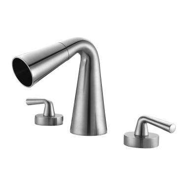 Click here to see Alfi AB1790-BN ALFI Cone Waterfall Brushed Nickel Two-Handle Widespread Lavatory Faucet, Lever Handles, 1.5 GPM - AB1790-BN
