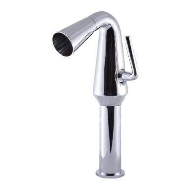 Click here to see Alfi AB1792-PC ALFI Tall Cone Waterfall Bathroom Faucet, with Single Lever Handle, Hot and Cold, Deck Mounted, Polished Chrome - AB1792-PC