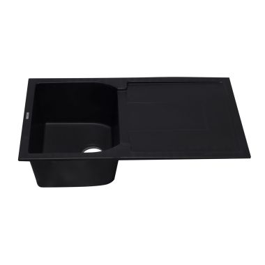 Click here to see Alfi AB1620DI-BLA ALFI AB1620DI-BLA Single Bowl Kitchen Sink With Drainboard - Black