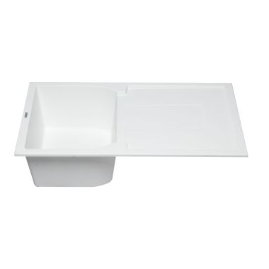 Click here to see Alfi AB1620DI-W ALFI AB1620DI-W Single Bowl Kitchen Sink White Drainboard - White