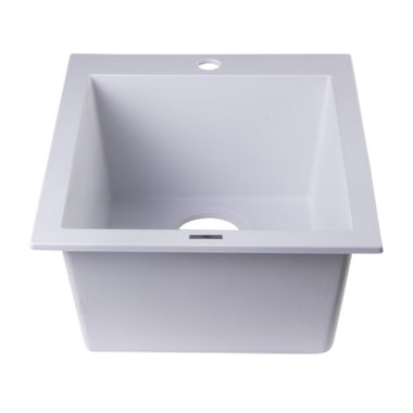 Click here to see Alfi AB1720DI-W ALFI AB1720DI-W Rectangular Drop-In Kitchen Sink - White