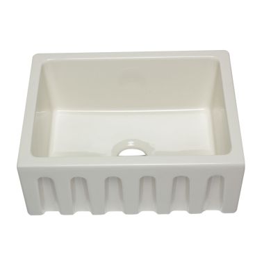 Click here to see Alfi AB2418HS-B ALFI AB2418HS-B Reversible Fireclay Farm-Style Kitchen Sink - Biscuit