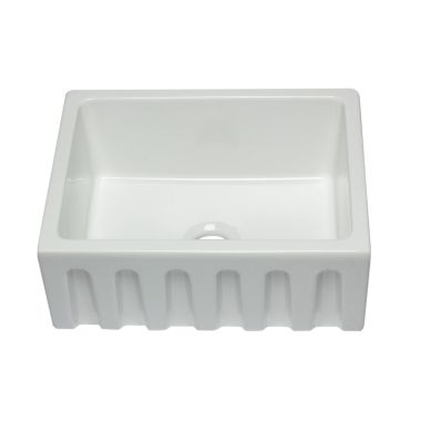 Click here to see Alfi AB2418HS-W ALFI AB2418HS-W Reversible Fireclay Farm-Style Kitchen Sink - White