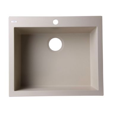 Click here to see Alfi AB2420DI-B ALFI AB2420DI-B Single Bowl Drop-In Kitchen Sink, Biscuit