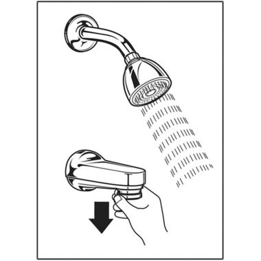 Click here to see Delta RP17472 Delta RP17472 Spout Decal for Tub Spout w/ Pull-Down Diverter