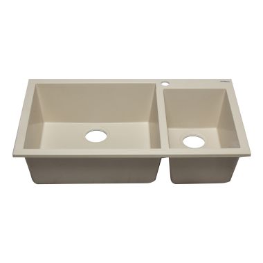 Click here to see Alfi AB3319DI-B ALFI AB3319DI-B Double Bowl Drop-In Kitchen Sink, Biscuit