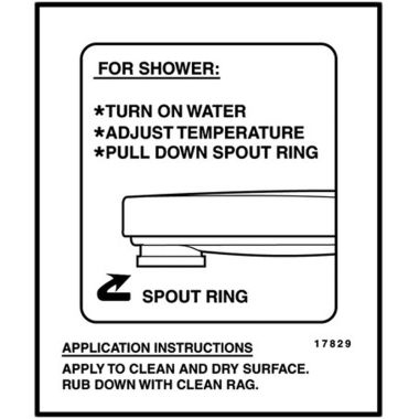Click here to see Delta RP17829 Delta RP17829 Wall Decal Decal for Tub Spout w/ Pull-Down Diverter