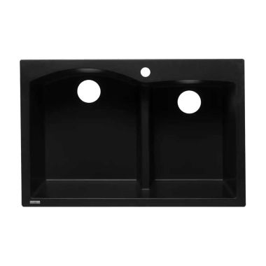 Click here to see Alfi AB3320DI-BLA ALFI AB3320DI-BLA Double Bowl Drop-In Kitchen Sink, Black