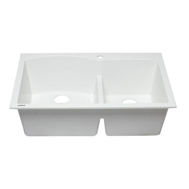 Click here to see Alfi AB3320DI-W ALFI AB3320DI-W Double Bowl Drop-In Kitchen Sink, White