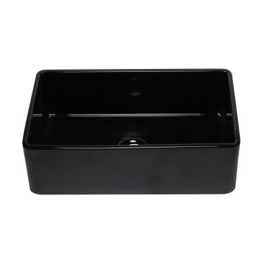 Click here to see Alfi AB3320SB-BG ALFI AB3320SB-BG Single Bowl Fireclay Farm-Style Kitchen Sink, Glossy Black