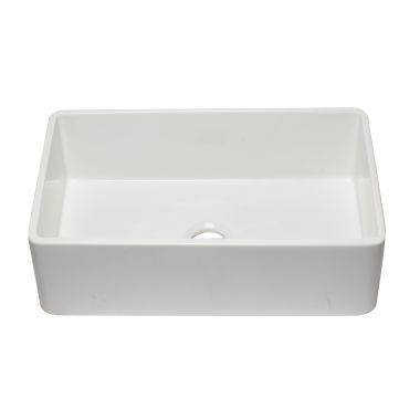 Click here to see Alfi AB3320SB-W ALFI AB3320SB-W Single Bowl Fireclay Farm-Style Kitchen Sink, White
