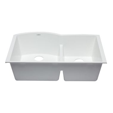 Click here to see Alfi AB3320UM-W ALFI AB3320UM-W Double Bowl Undermount Kitchen Sink, White