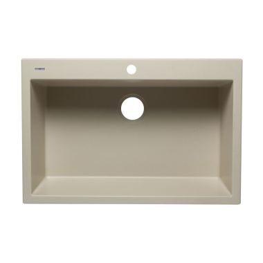 Click here to see Alfi AB3322DI-B ALFI AB3322DI-B Single Bowl Drop-In Kitchen Sink, Biscuit