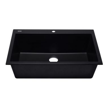 Click here to see Alfi AB3322DI-BLA ALFI AB3322DI-BLA Single Bowl Drop-In Kitchen Sink, Black