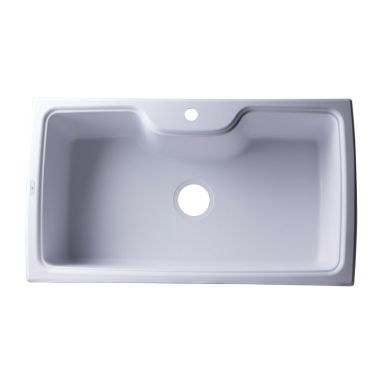 Click here to see Alfi AB3520DI-W ALFI AB3520DI-W Single Bowl Drop-In Kitchen Sink, White