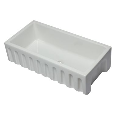 Click here to see Alfi AB3618HS-W ALFI AB3618HS-W Single Bowl Fireclay Farm-Style Kitchen Sink, White