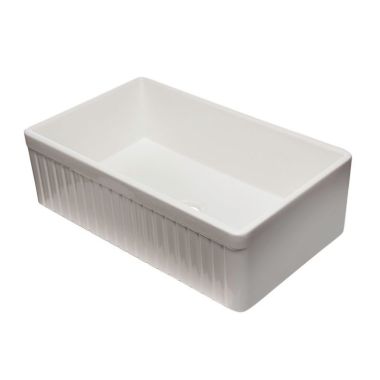 Click here to see Alfi AB532-W ALFI AB532-W Fluted Fireclay Farm-Style Kitchen Sink, White