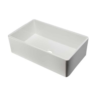 Click here to see Alfi AB533-W ALFI AB533-W Smooth Fireclay Farm-Style Kitchen Sink, White