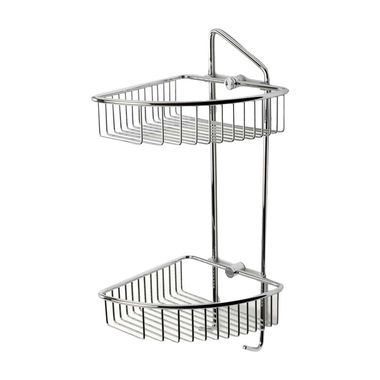 Click here to see Alfi AB9532 ALFI Double Basket Shower Shelf, Corner Mounted, Polished Chrome - AB9532
