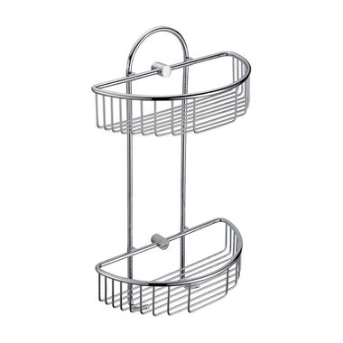 Click here to see Alfi AB9534 ALFI Half Circle Double Basket Shower Shelf, Wall Mounted, Polished Chrome - AB9534