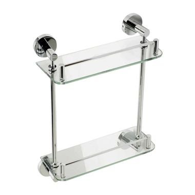 Click here to see Alfi AB9549 ALFI Double Glass Shower Shelf with Chrome Accents, Wall Mounted - AB9549
