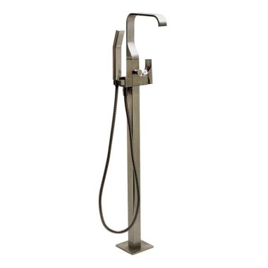 Click here to see Alfi AB2180-BN Alfi Brushed Nickel Finish Floor-Mount Tub Filler with 1.8 GPM Handheld Shower and 4.5 GPM Tub Spout, Lever Handle, Single-Hole Installation - AB2180-BN