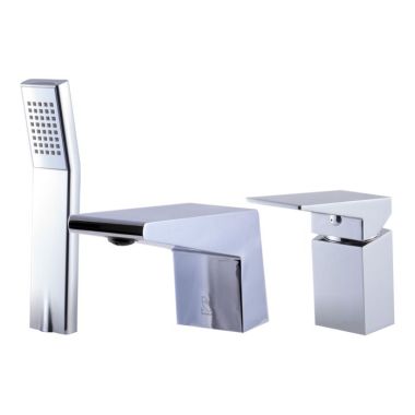Click here to see Alfi AB2464-PC ALFI Roman Tub Faucet, with 1.5 GPM Handheld Shower, 2.9 GPM Tub Spout, Lever Handle, Polished Chrome - AB2464-PC