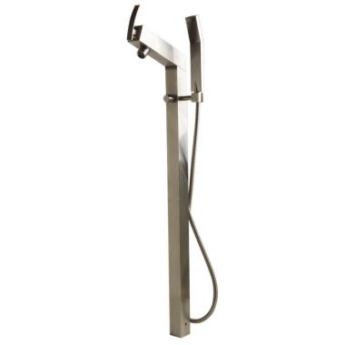 Click here to see Alfi AB2728-BN ALFI 38in Freestanding Tub Filler with Hand-Held Shower Head and Mixer, 4.5 GPM Flow Rate, Brushed Nickel, Single-Hole Floor Mount Installation - AB2728-BN