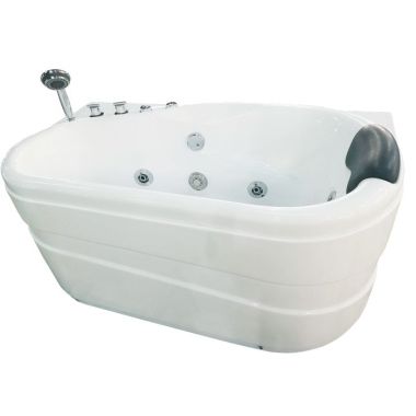 Click here to see Alfi AM175-L EAGO AM175-L 57'' Acrylic Corner Jetted Whirlpool Bathtub with Fixtures - White 