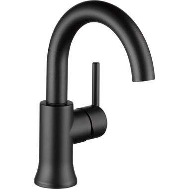 Click here to see Delta 559HA-BL-DST Delta Trinsic Single Handle High-Arc Bathroom Faucet w/ Pop-Up, 1.2 GPM, Matte Black - 559HA-BL-DST