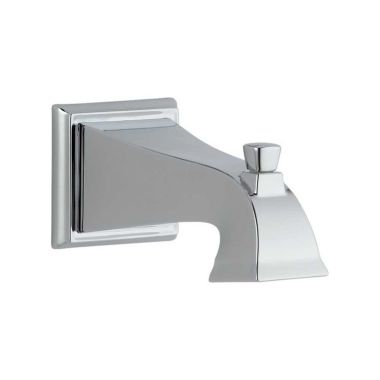 Click here to see Delta RP52148 Delta Dryden 7-1/2in Chrome Tub Spout with Pull-Up Diverter, Wall-Mount, Single-Hole Installation, SpotShield Technology - RP52148