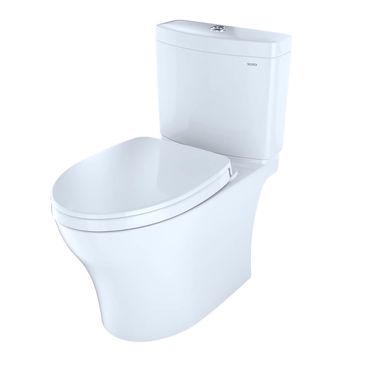 Click here to see Toto MS446124CEMG#01 TOTO Aquia IV Two-Piece Skirted Toilet, Elongated, WASHLET+ Ready, 1.28 and 0.8 GPF, Cotton White - MS446124CEMG#01