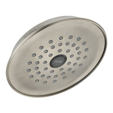 Click here to see Delta RP42578SS Delta Lockwood Universal Showering Single-Setting Raincan Shower Head with Touch-Clean Holes, Round, 2.5 GPM, Brilliance Stainless - RP42578SS