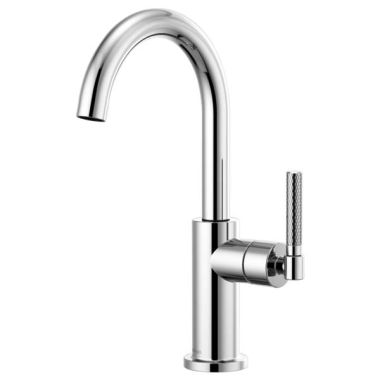 Click here to see Brizo 61043LF-PC Brizo Litze Polished Chrome Single-Handle Bar Faucet with Arc Spout and Knurled Handle Kit, 1.8 GPM - 61043LF-PC