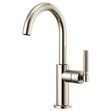 Click here to see Brizo 61043LF-PN Brizo Litze Single-Handle Polished Nickel Bar Faucet with Arc Spout and Knurled Handle Kit, 1.8 GPM - 61043LF-PN