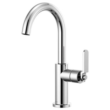 Click here to see Brizo 61044LF-PC Brizo Litze Polished Chrome Single Handle Bar Faucet with Arc Spout and Industrial Handle Kit, 1.8 GPM - 61044LF-PC