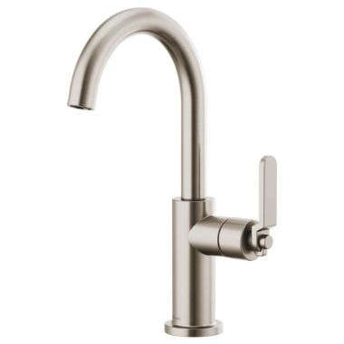 Click here to see Brizo 61044LF-SS Brizo Litze Brilliance Stainless Single Handle Bar Faucet with Arc Spout and Industrial Handle Kit, 1.8 GPM - 61044LF-SS