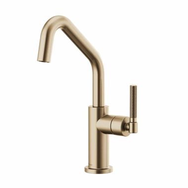 Click here to see Brizo 61063LF-GL Brizo Litze Brilliance Luxe Gold One Handle Bar Faucet with Angled Spout and Knurled Handle Kit - 61063LF-GL