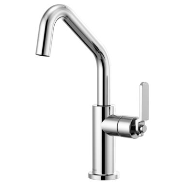 Click here to see Brizo 61064LF-PC Brizo Litze Polished Chrome One Handle Bar Faucet with Angled Spout and Industrial Handle Kit - 61064LF-PC