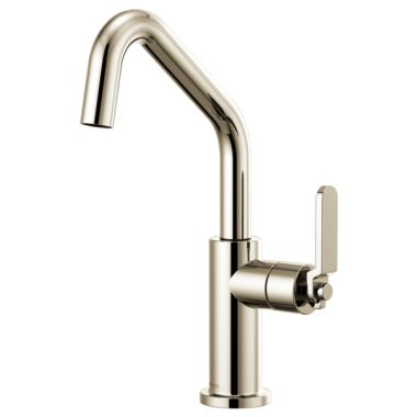 Click here to see Brizo 61064LF-PN Brizo Litze Brilliance Polished Nickel One Handle Bar Faucet with Angled Spout and Industrial Handle Kit - 61064LF-PN