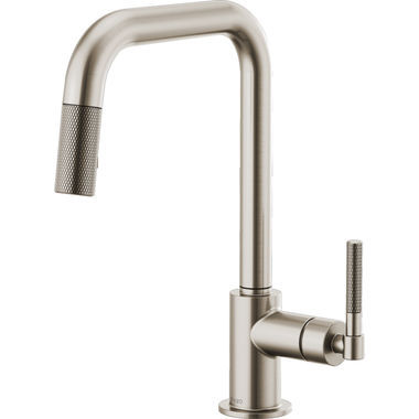 Click here to see Brizo 63053LF-SS Brizo Litze Series Brilliance Stainless Pull-Down Single-Handle Faucet with Swivel Spout and Knurled Handle, 1.8 GPM - 63053LF-SS